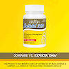A bottle of 21st Century PreNatal DHA softgels with the words compare vs expecta DHA.