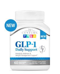 A bottle of 21st Century GLP-1 Daily Support capsules.