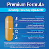 An image of the 21st Century GLP-1 capsule with the claims premium formula including these key features, chromium supports the metabolism and storage of carbohydrates, fats and protein in the body, berberine hcl, healthy sugar metabolism and cardiovascular health support, turmeric extract supports antioxidant activity and proprietary probiotic blend, digestive and immune health.