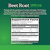 An image of the Beet Root 1000 mg per serving Supplement Fact panel with the claim, packed with the goodness of nutrient-rich beets, 21st Century beet root capsules offer a convenient way to incorporate this superfood into your daily routine, and get 1000 mg of beet nutrients in an easy-to-swallow vegetarian capsule.