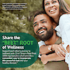 An image of a happy african american woman on hugging a man with the claim, share the beet root of wellness, and support each other's journey to wellness with 21st century beet root 1000 mg capsules which provide a convenient way to incorporate this powerful root into your healthy lifestyle.