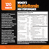 An image of full fuel 365 women's multivitamin max performance supplement facts panel, the copy women's multivitamin max performance 120 tablets, and the claims full fuel 365 women's multivitamin max performance delivers comprehensive nutritional support formulated specifically for active women who demand more for their bodies - and their supplements, and this advanced formula combines essential vitamins, minerals, and specialized nutrients to support energy production, immune function, and overall wellness, helping you perform at your best every day.