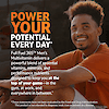 An image of a man sitting with his elbows resting on his knees and the claims power you potential every day, and full fuel 365 men's multivitamin delivers a powerful blend of essential vitamins, minerals, and performance nutrients designed to keep you at the top of your game - in the gym, at work, and everywhere in between.