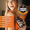 An active woman holding a bottle of full fuel 365 bcaa performance, a trusted quality seal, and the nutritional claims no preservatives, no artificial colors, no artificial flavors, non-gmo, gluten free, no yeast.