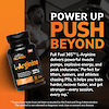 A bottle of full fuel 365 l-arginine 1000 mg, a man running on a treadmill in the background, and the claims full fuel 365 l-arginine delivers powerful muscle pumps, explosive energy, and peak performance, perfect for lifters, runners, and athletes chasing PRs, it helps you train harder, recover faster, and get stronger - every session, every rep.
