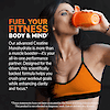 An image of an athletic woman drinking creatine out of a shaker cup and the claims fuel your fitness body and mind, our advanced creatine monohydrate is more than a muscle booster - it's your all-in-one performance partner, and designed for the driven, this scientifically backed formula helps you crush your workout goals while enhancing clarity and focus.