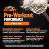 An image of a scoop filled with pre-workout powder, the copy pre-workout performance is ideal for, and the claims weightlifters and bodybuilders, more weight lifted, more volume completed, greater progressive overload, corssfit and HIIT enthusiasts, keeps your technique clean and performance sharp - especially important in fast-paced, competitive classes, endurance athletes, significantly support stamina, focus and recovery in long-duration workouts, and anyone who gives it all, anyone who wants to show up 100% - not just show up.