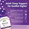 A bottle of 21st century melatonin 10mg with tablets coming out of the top and the claims adult sleep support for restful nights, quick dissolve tablets dissolve rapidly for faster absorption, melatonin helps regulate your natural sleep-wake cycle, non-habit forming natural sleep aid, and extra strength formula for maximum sleep support.